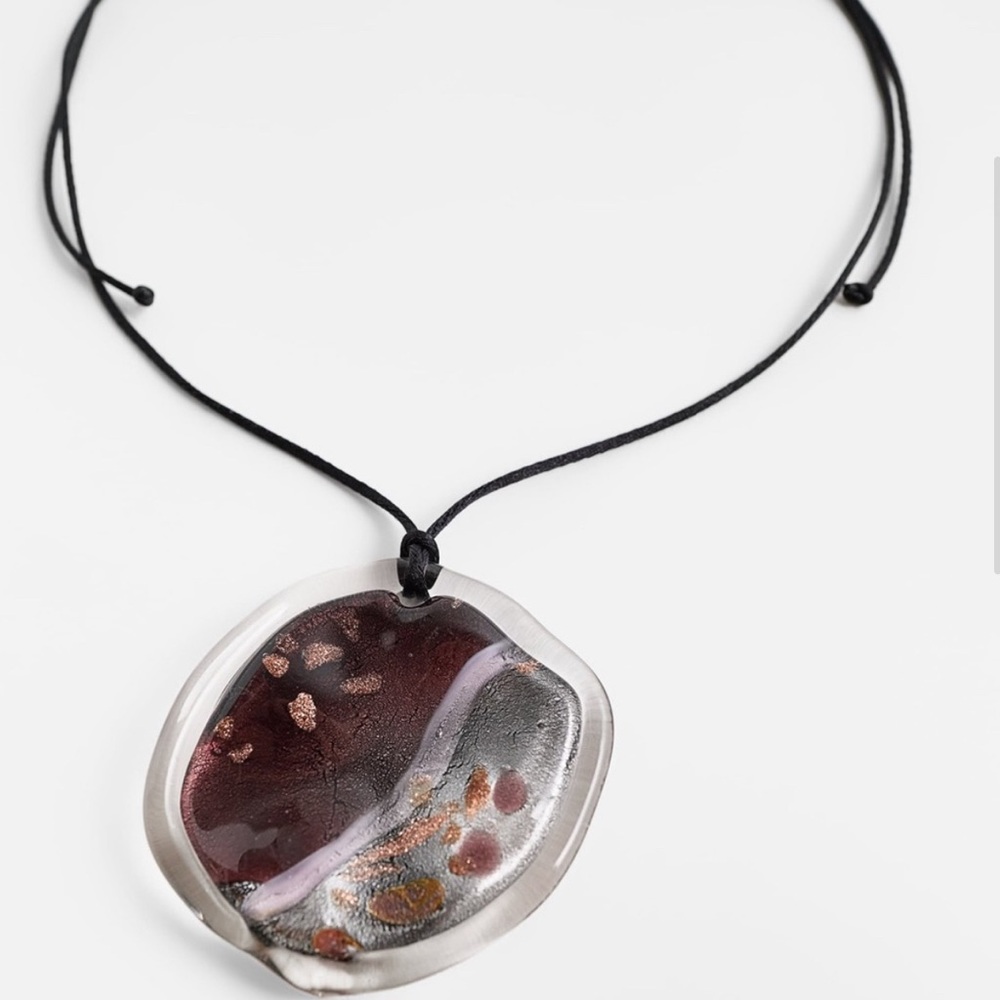 Zara Limited Edition Cosmic Glass Pendant Necklace